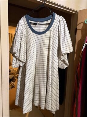 Free People Blue and Yellow Striped Knit mini dress XL